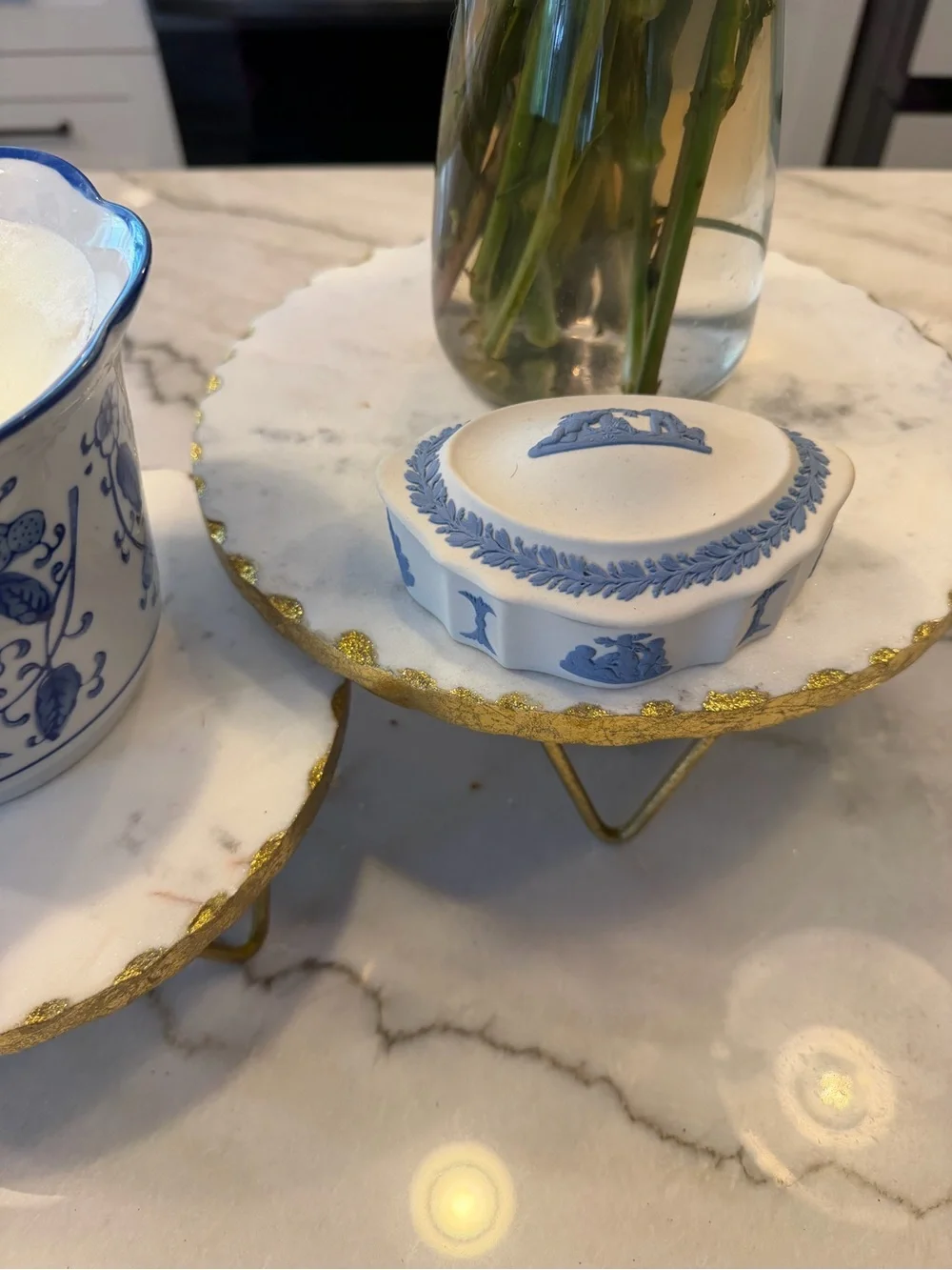 Vintage Wedgwood White and Blue Jasperware Covered Dish